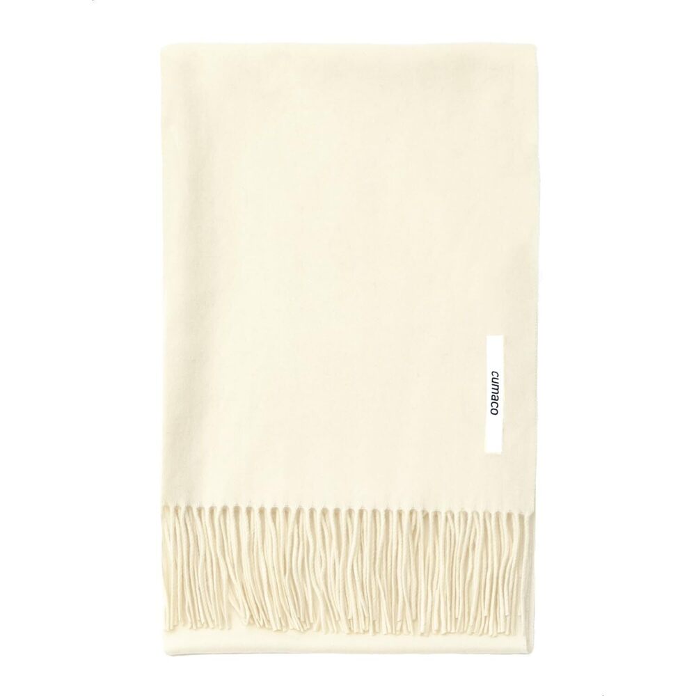 6877 24.off White Cashmere Stole Large Thick Ladies Plain Stylish Fashionable